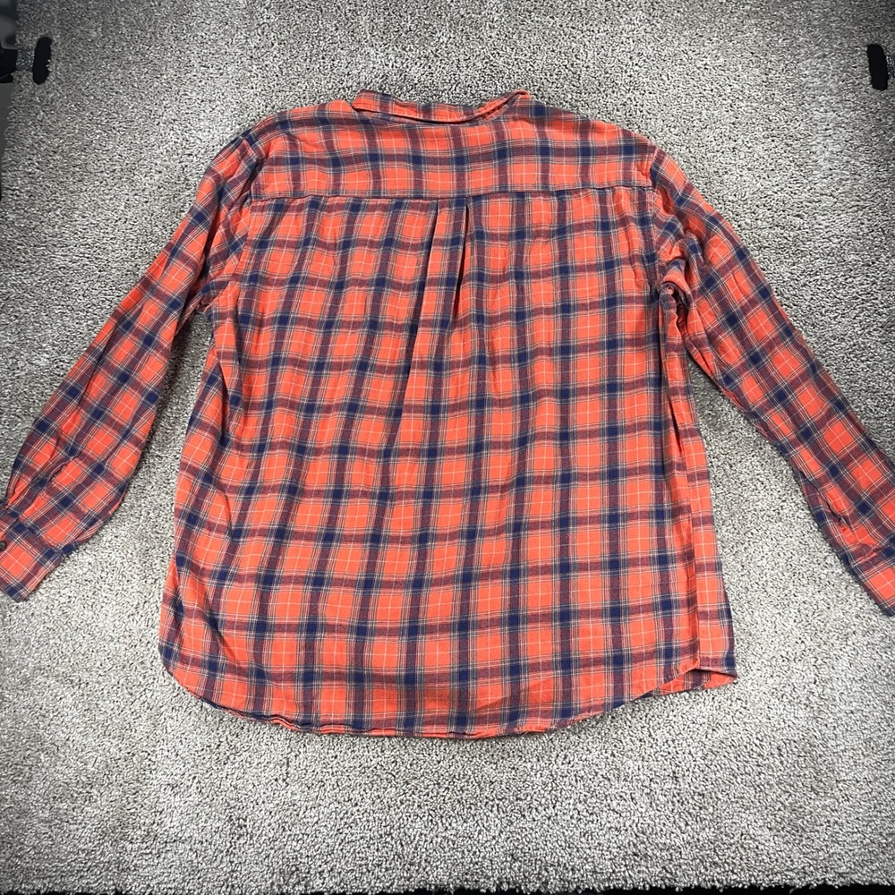 St Johns Bay Mens XXL Red Plaid Flannel Shirt Long Sleeve Cotton Classic Fit - Picture 7 of 7